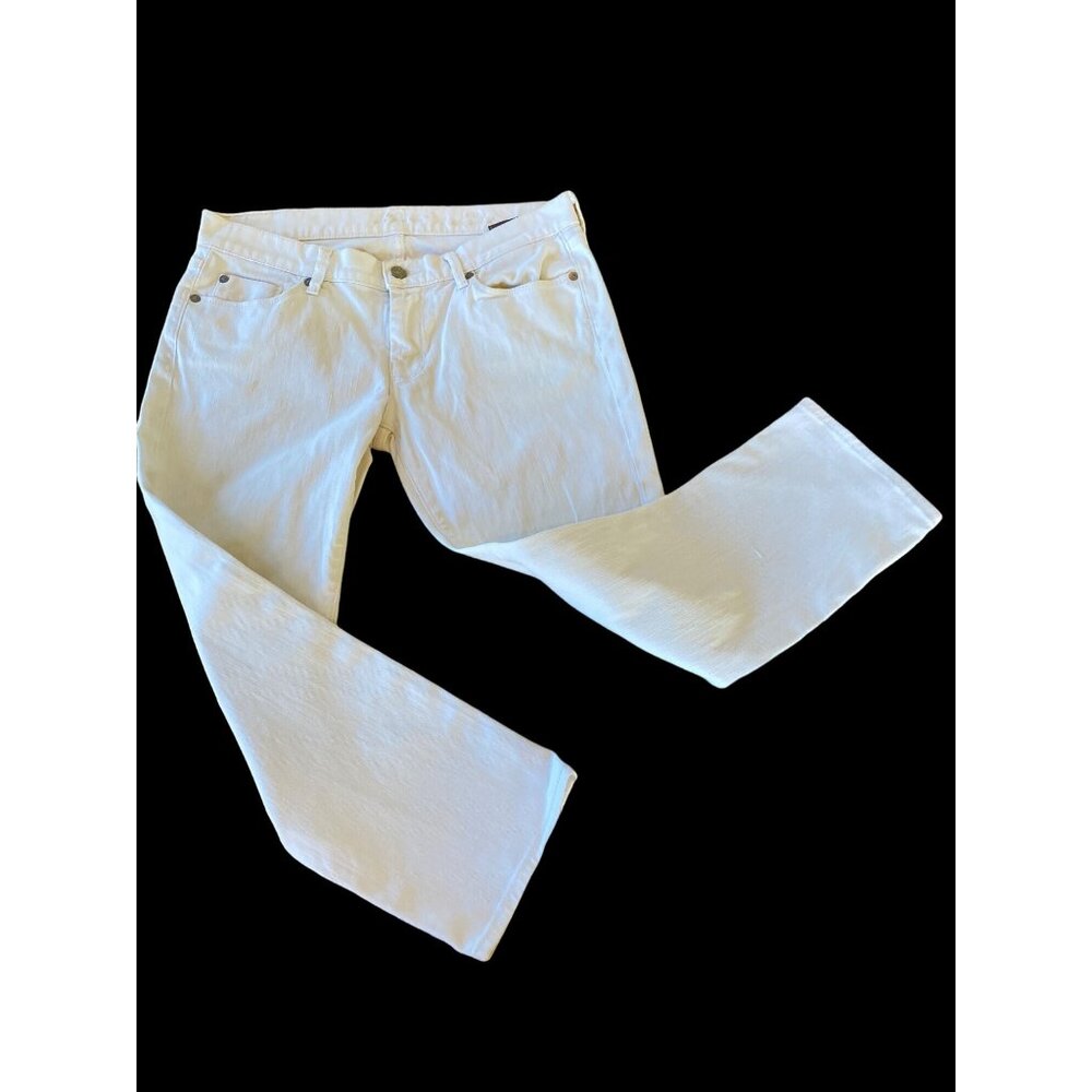 7 for all Mankind White Capris Pants 28 7FAMK Cotton Stretch Flap pockets - Picture 12 of 12